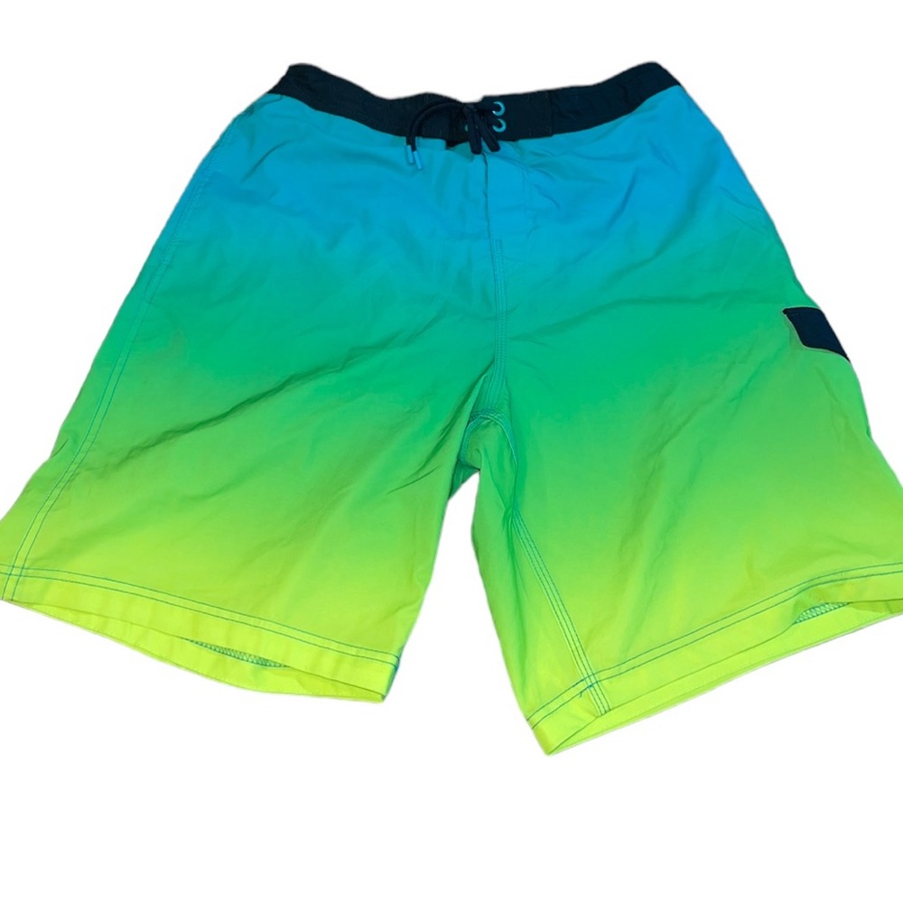Speedo size large swim trunks hombre color green to lime green